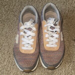Toms Multicolor Knit Lace-Up Sneakers with Tan Accents